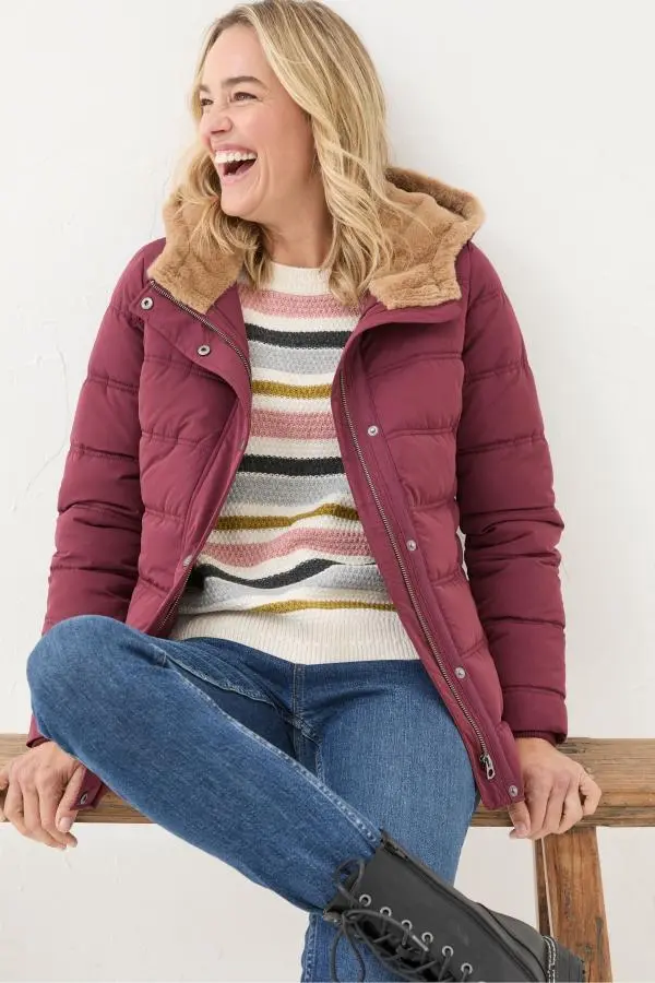 Fat Face - Lara Red Lara Puffer Coat