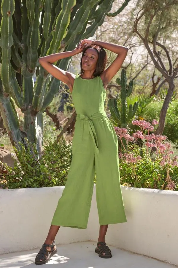 Fat Face - Liz Green Linen Jumpsuit