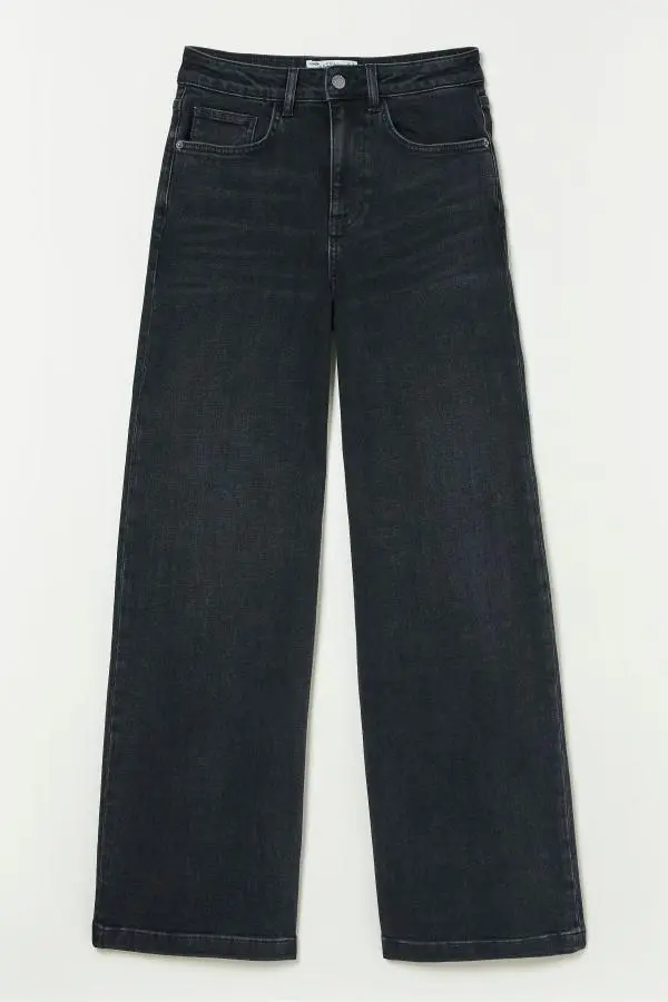 Fat Face - Welling Black Wide Leg Jeans