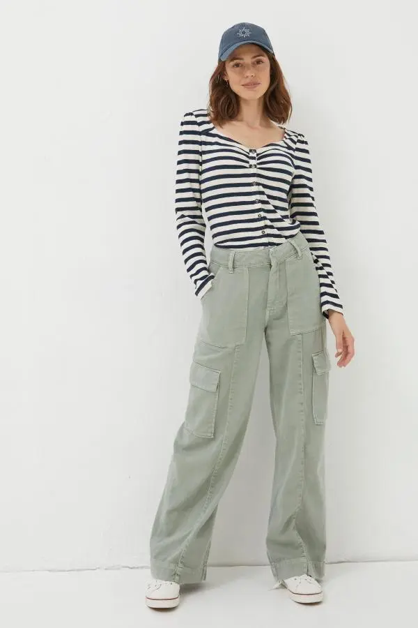 Fat Face - Green Belted Cargo Trousers