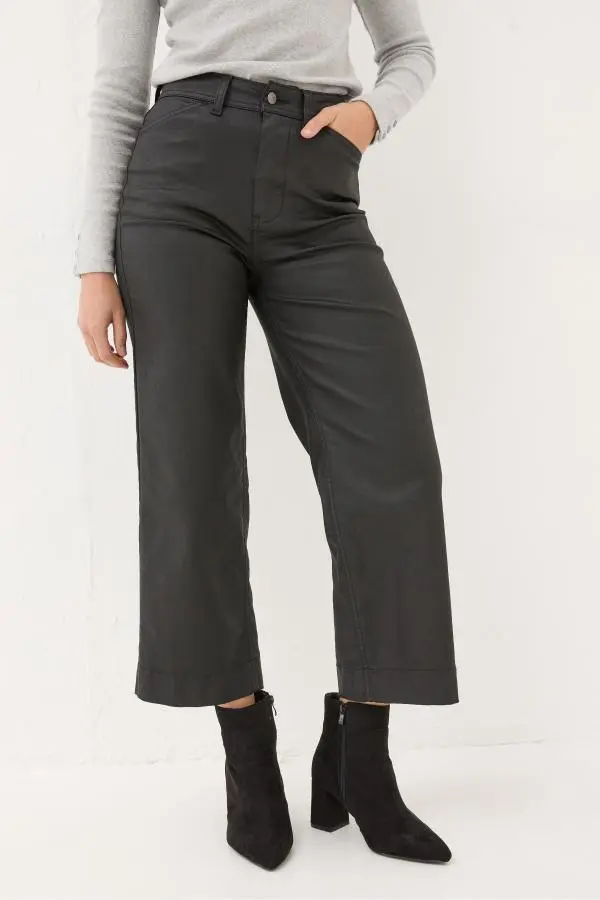 Fat Face - Dark Skies Keswick Black Coated Trousers