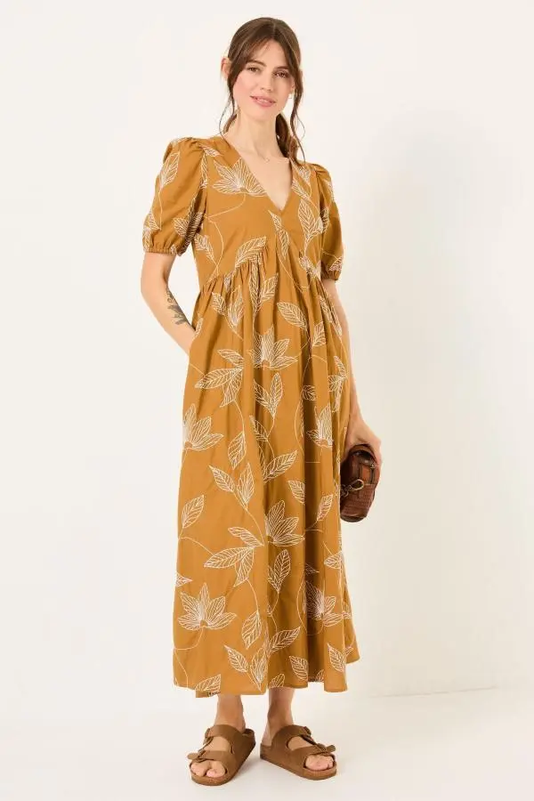 Fat Face - Ochre Yellow Remi Midi Dress