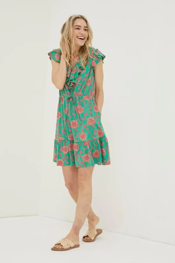 Fat Face - Green Riley Bali Jersey Dress