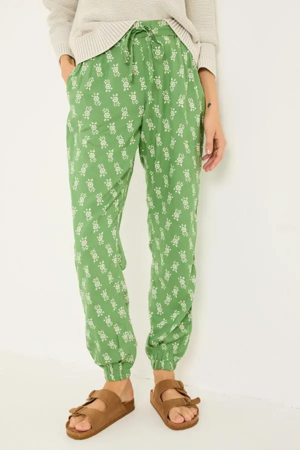 Fat Face - Lyme Green Woodblock Cuffed Joggers