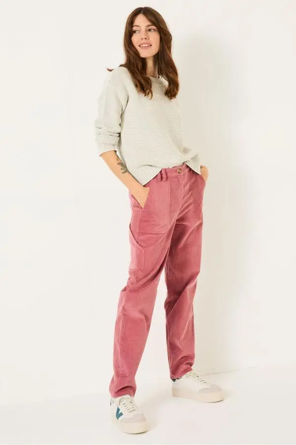 Fat Face - Chesil Blush Pink 100% Cotton Cord 100% Cotton Trousers