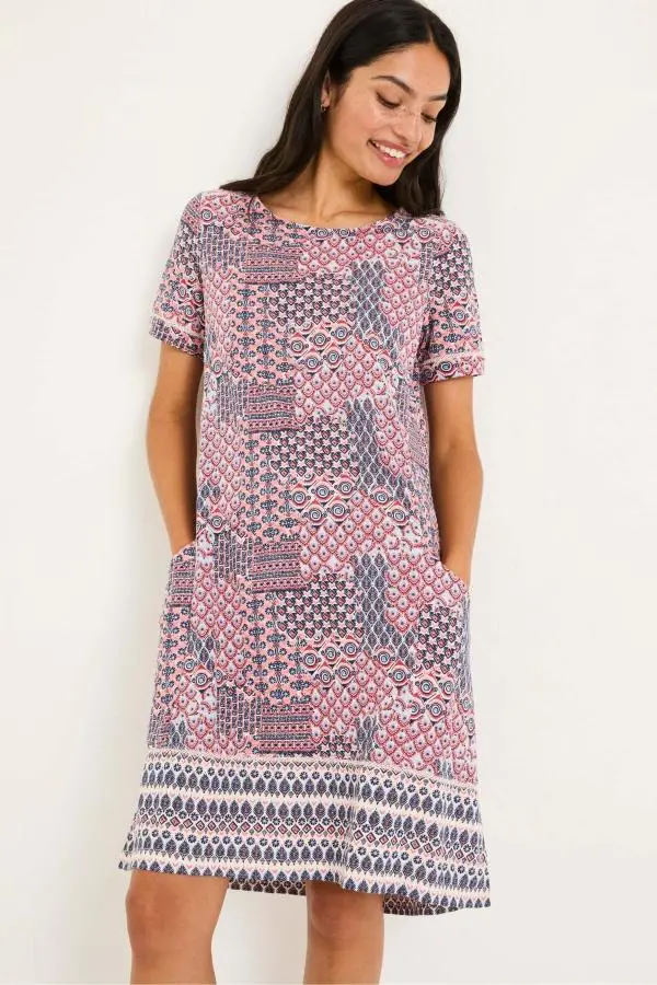 Fat Face - Simone Ivory Geo Jersey Dress