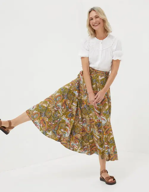 Amelie Prairie Paisley Midi Skirt