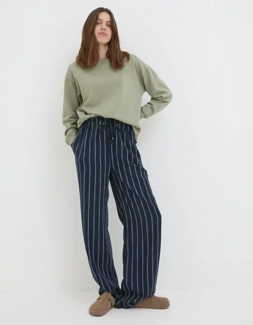 Iva Stripe Linen Blend Trousers