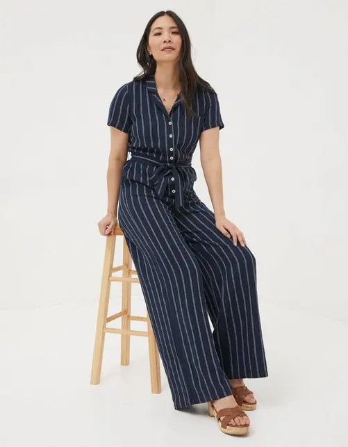 Acre Stripe Linen Blend Jumpsuit