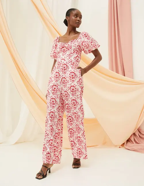 Rose Floral Tile Jumpsuit