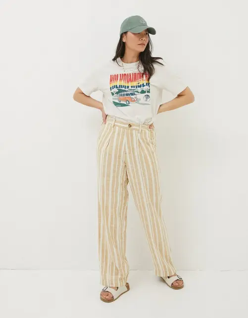 Pendeen Linen Blend Stripe Trousers