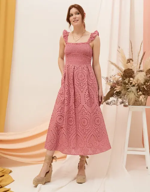 Kadiri Shirred Midi Dress