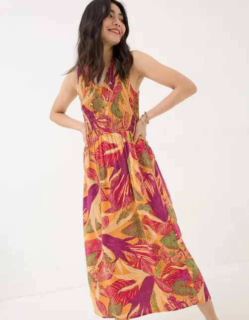 Aria Tropical Floral Midi Dress