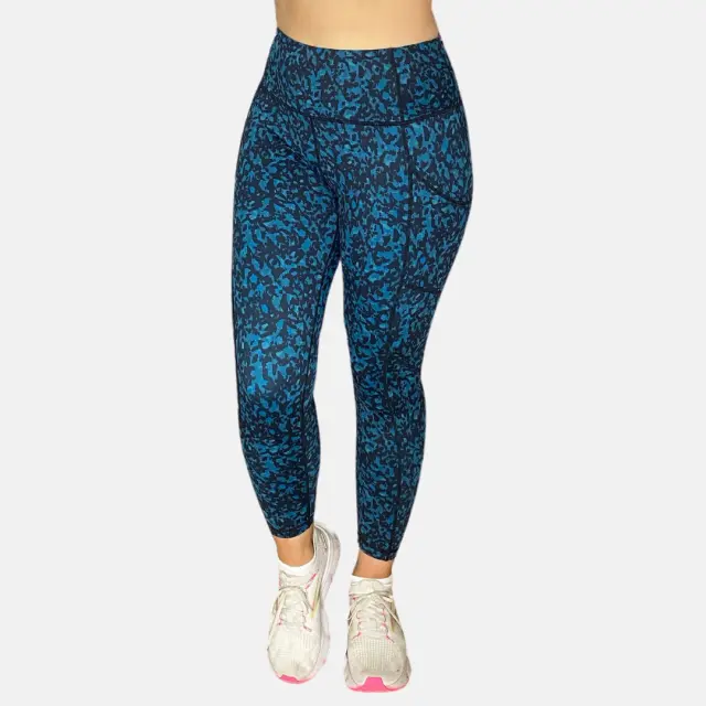 Elevate Gym Leggings - Teal Black Animal