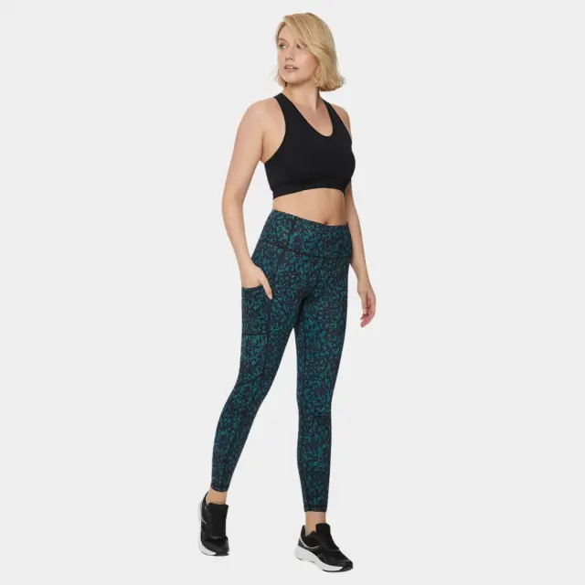 Elevate Gym Leggings - Teal Black Animal