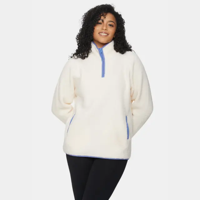 Pocket Fleece - Cream & Blue