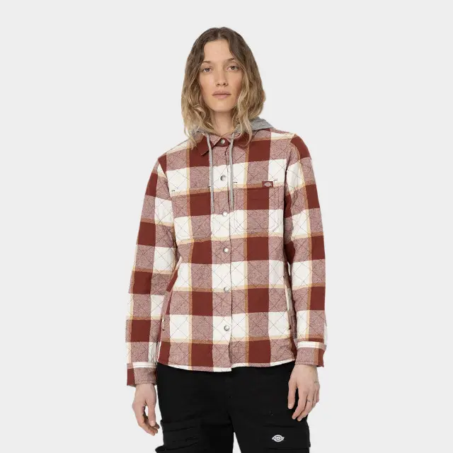 Dickies Women's Flannel Shirt Jacket, Red