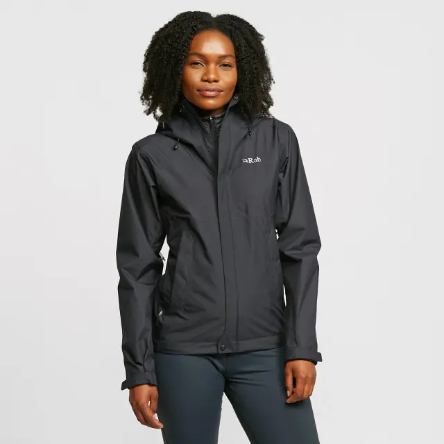 Rab Women's Downpour ECO Waterproof Jacket, Black