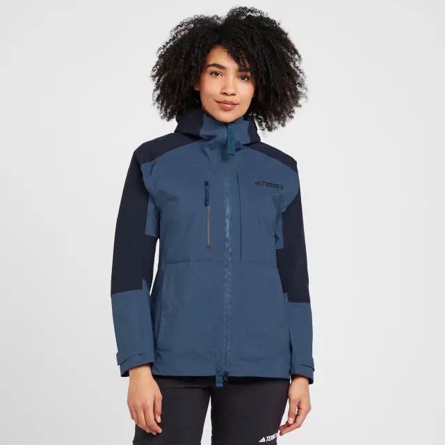 adidas Terrex Women's Xploric RAIN.DRY Hiking Jacket, Dark Blue