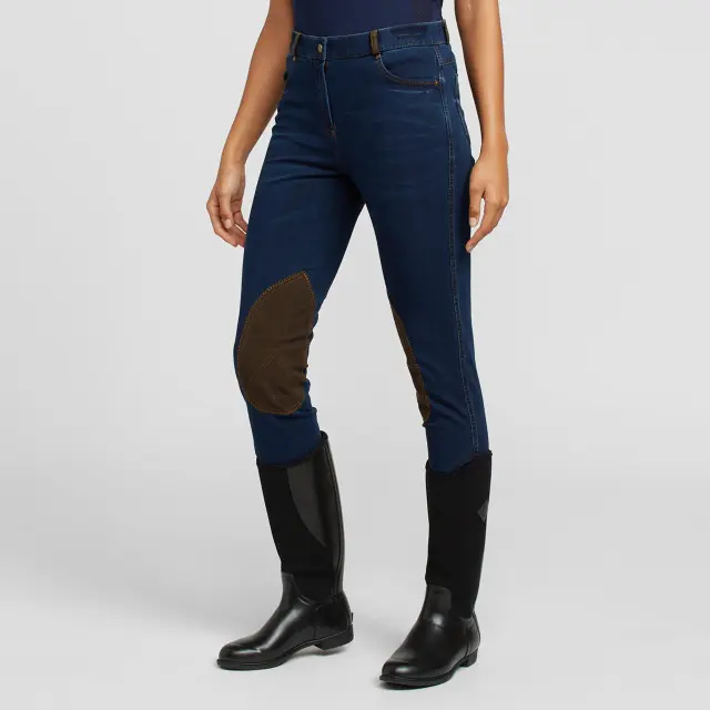 Dublin Women's Shona Knee Patch Denim Breeches, Blue