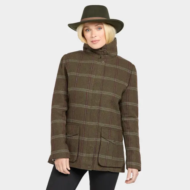 Hoggs of Fife Women's Musselburgh Tweed Field Coat, Brown