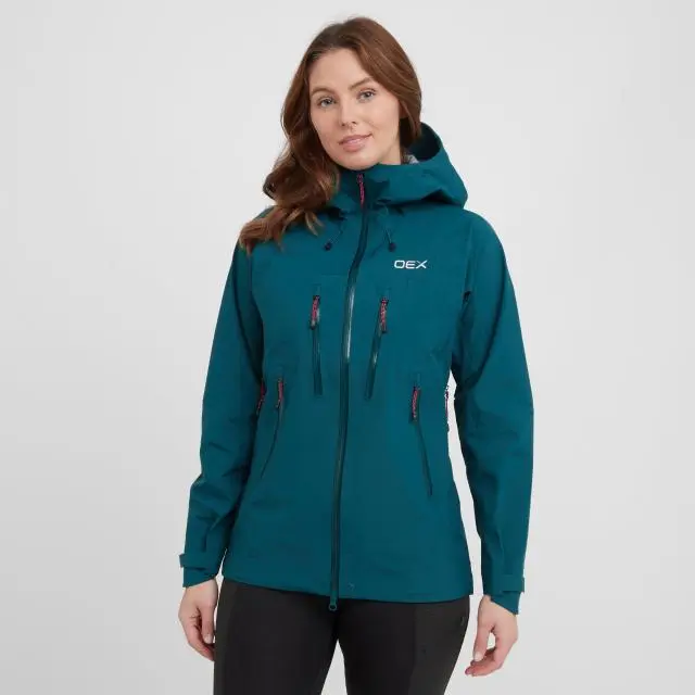 OEX Women's Tirran Waterproof Jacket, Teal