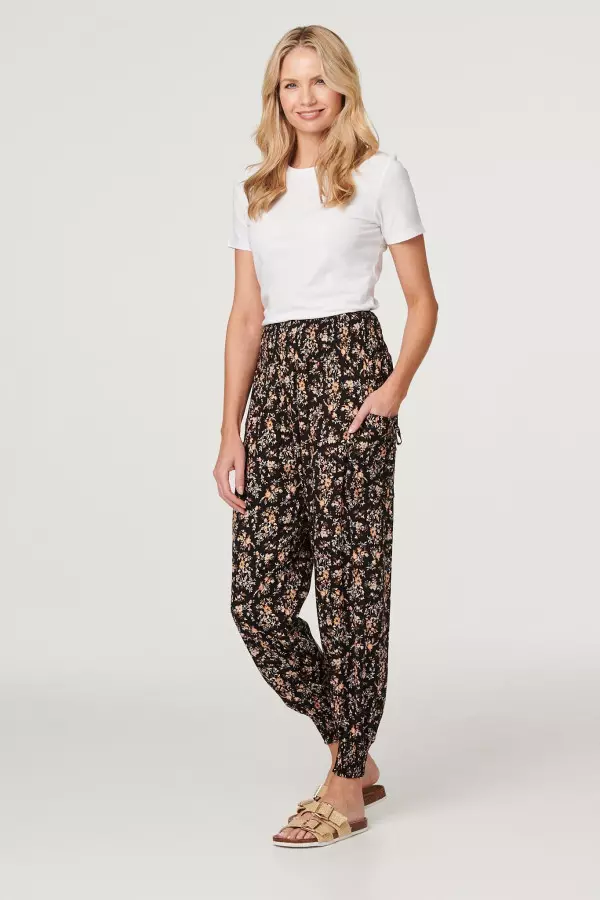 Printed Relaxed Tapered Harem Pants