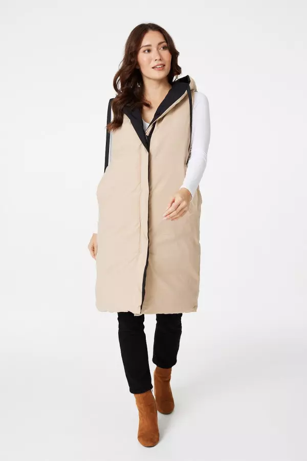 Reversible Quilted Longline Gilet