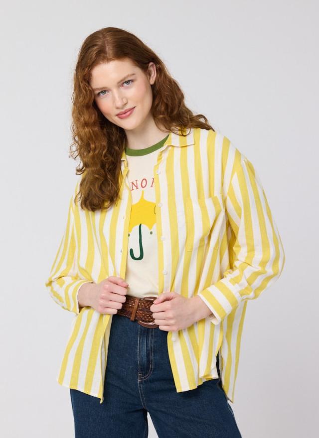 Joanie Clothing Maxine Bold Stripe Oversized Shirt 