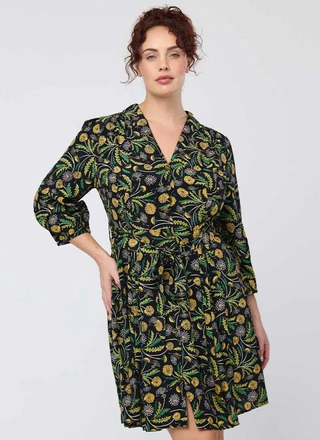 Joanie Clothing Barbara Dandelion Print Button