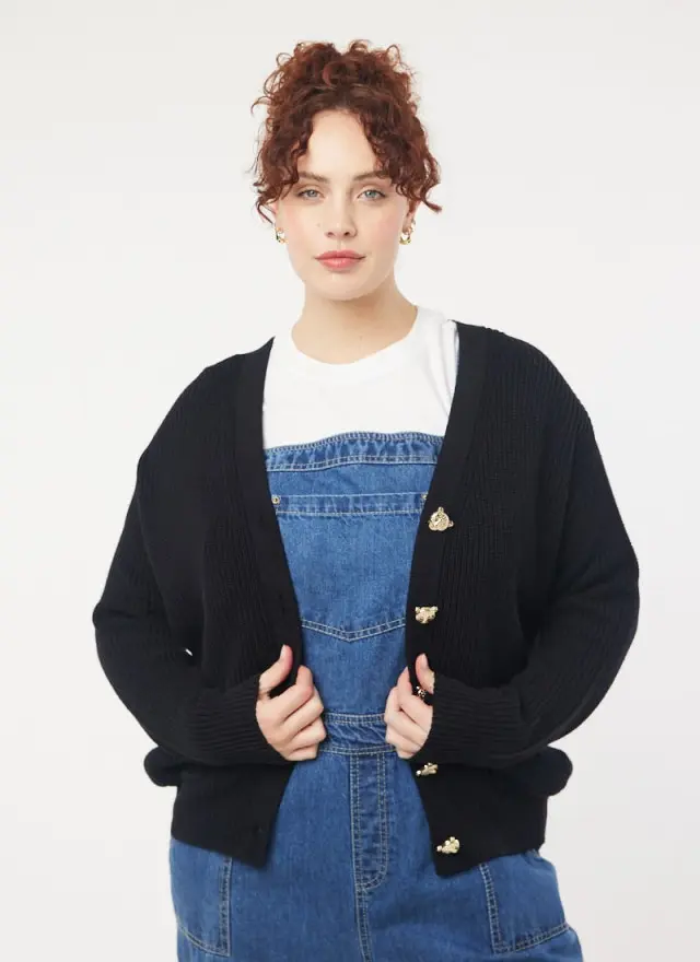 Joanie Clothing Piper Novelty Button Cardigan 
