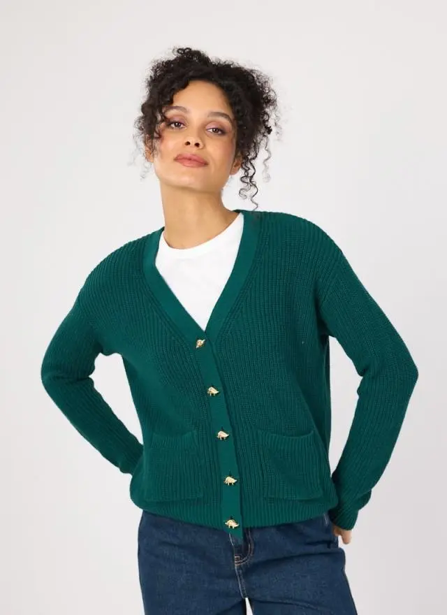 Joanie Clothing Piper Novelty Button Cardigan 