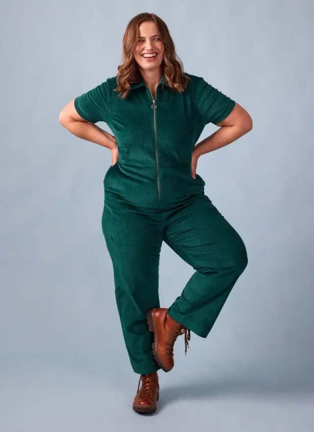 Joanie Clothing Robin Short Sleeve Corduroy Boilersuit