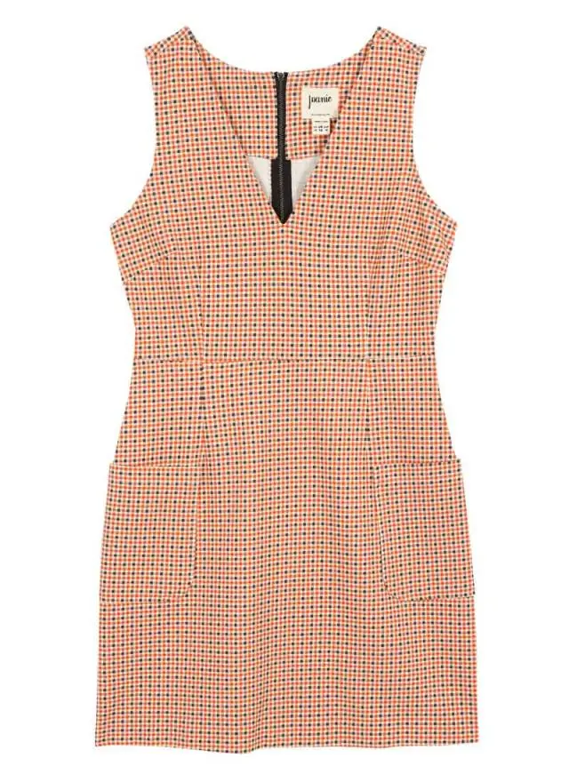 Joanie Clothing Ohlson Micro Check Print Pinafore Dress