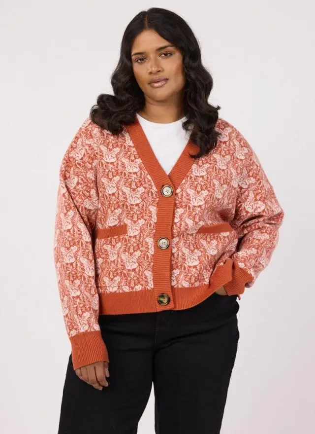 Joanie Clothing Lovelace Fox Print Oversized Cardigan