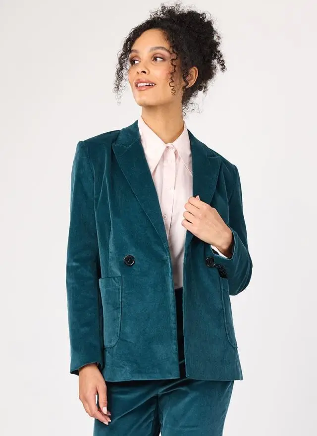 Joanie Clothing Jarvis Double Breasted Corduroy Blazer