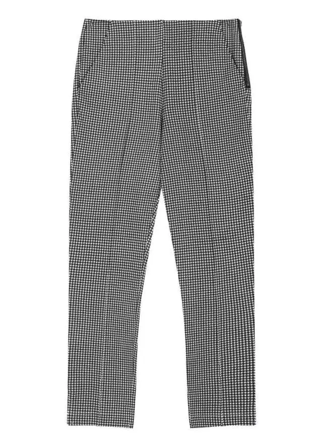 Joanie Clothing Marilyn Dogtooth Print Tapered Trousers 