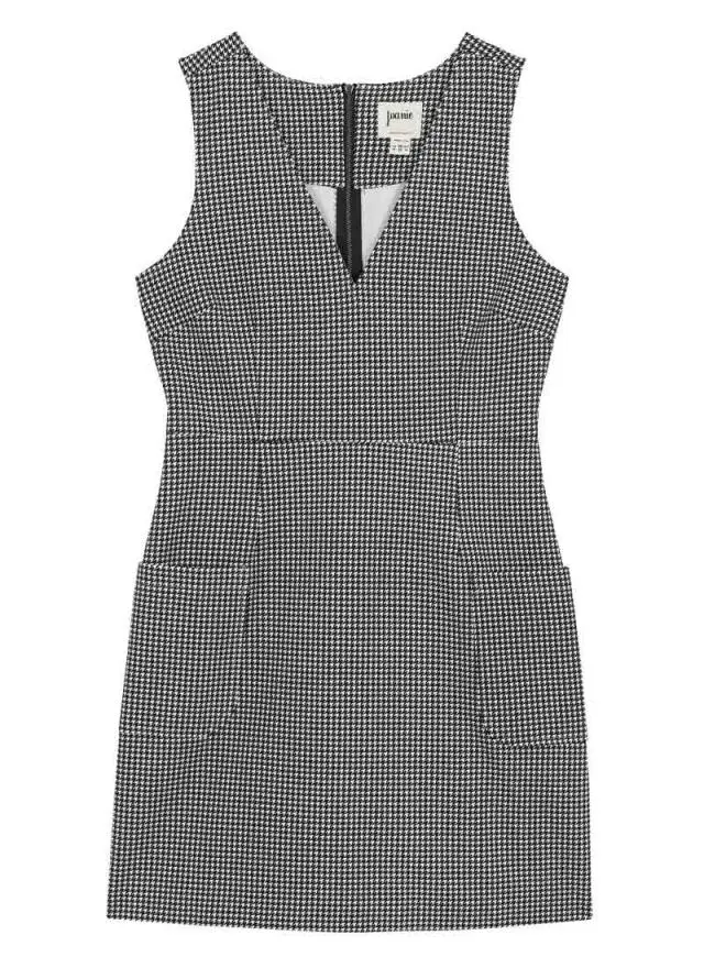 Joanie Clothing Ohlson Dogtooth Print Pinafore Dress 