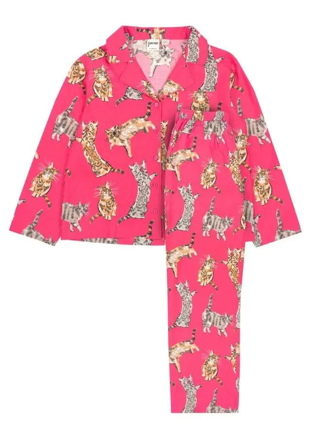 Joanie Clothing Ernie Cat Print Pyjamas 