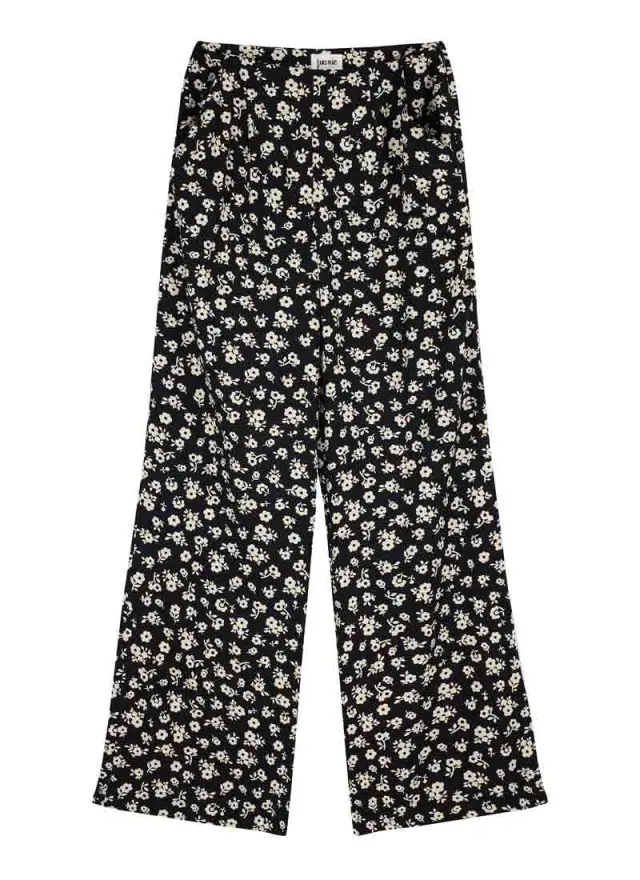 Joanie Clothing Romily Ditsy Floral Print Wide Leg Trousers 