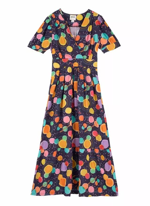 Joanie Clothing Albertine Cosmic Outer Space Print Midaxi Dress 