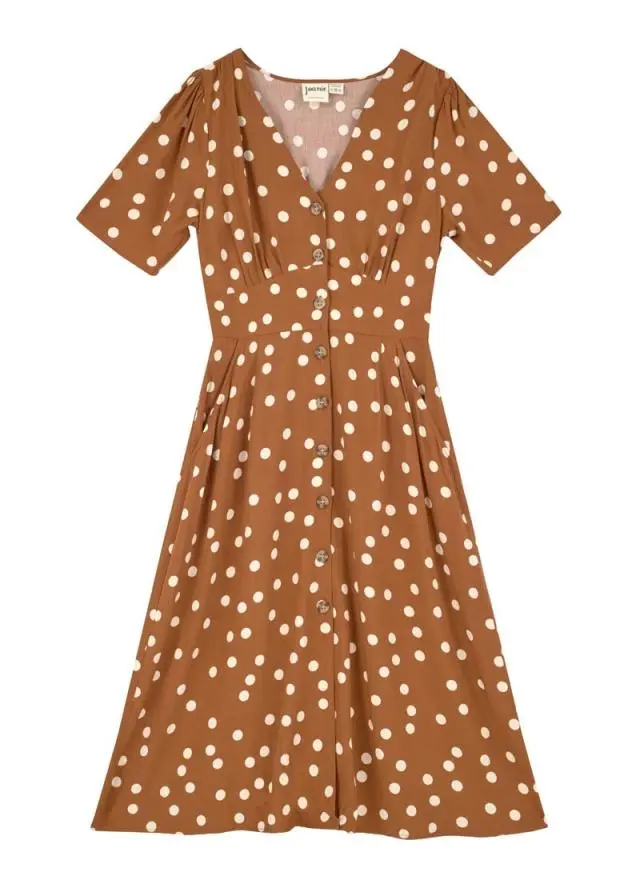 Joanie Clothing Manon Polka Dot Print Button