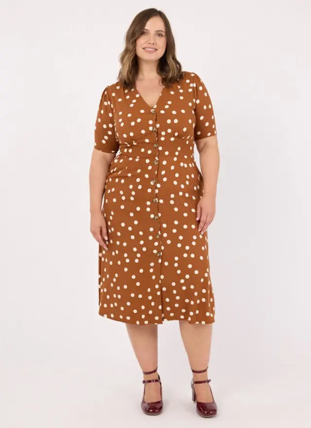 Joanie Clothing Manon Polka Dot Print Button