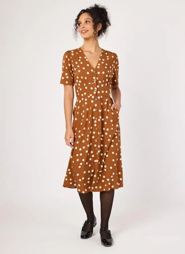 Joanie Clothing Manon Polka Dot Print Button