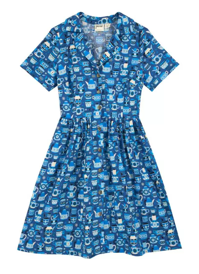 Joanie Clothing Pepper Pottery Print Shirt Dress 