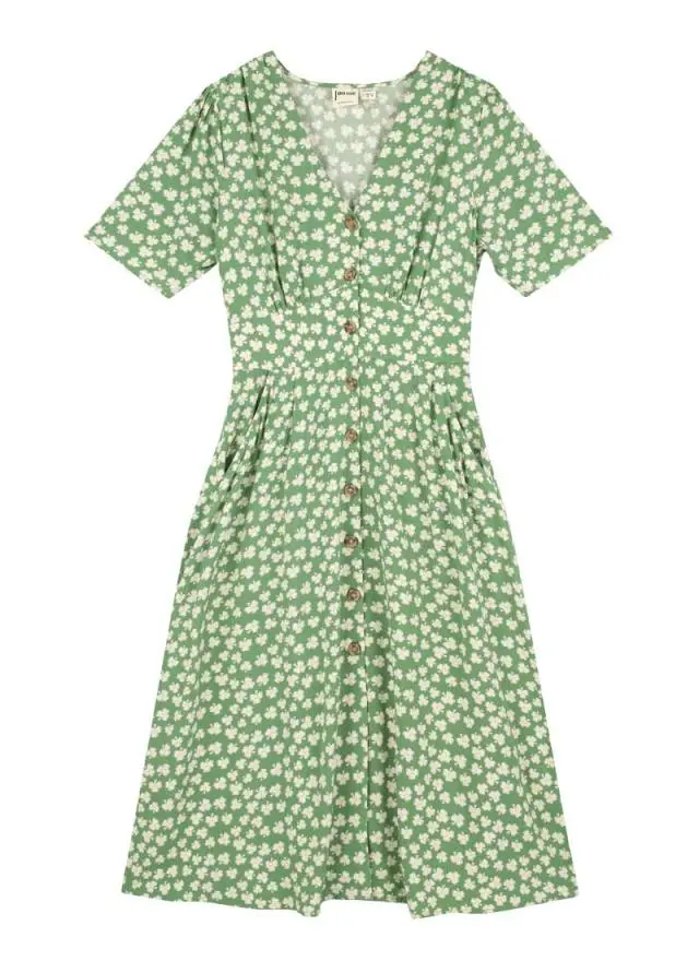 Joanie Clothing Manon Clover Print Button