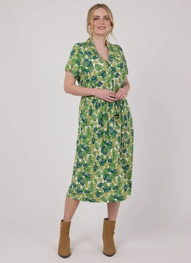 Joanie Clothing Carly Monstera Print Dress 