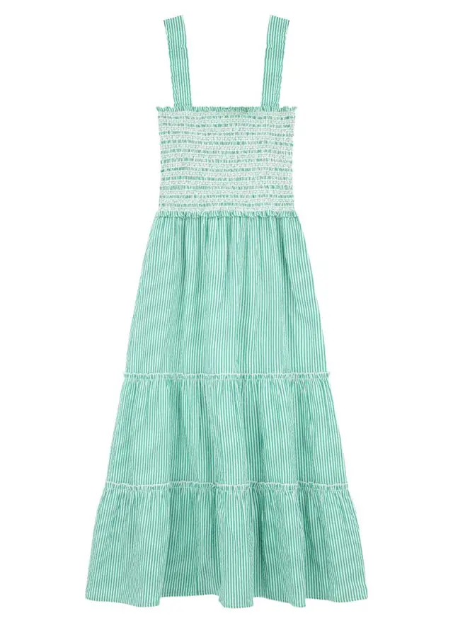 Joanie Clothing Erica Smocked Ticking Stripe Sundress 