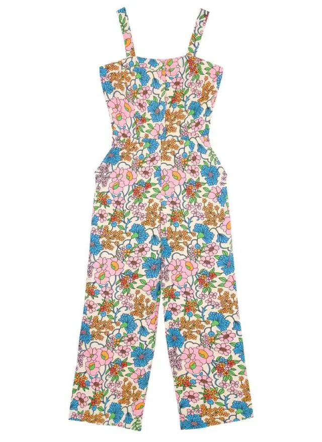 Joanie Clothing Randi White Floral Print Jumpsuit 