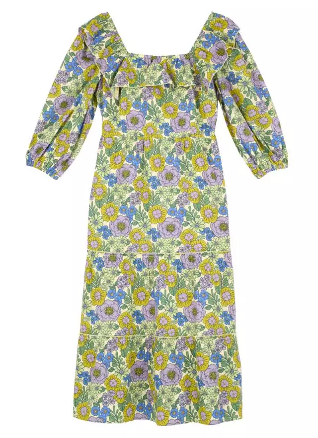 Joanie Clothing Miranda Square Neck Floral Print Midi Dress 